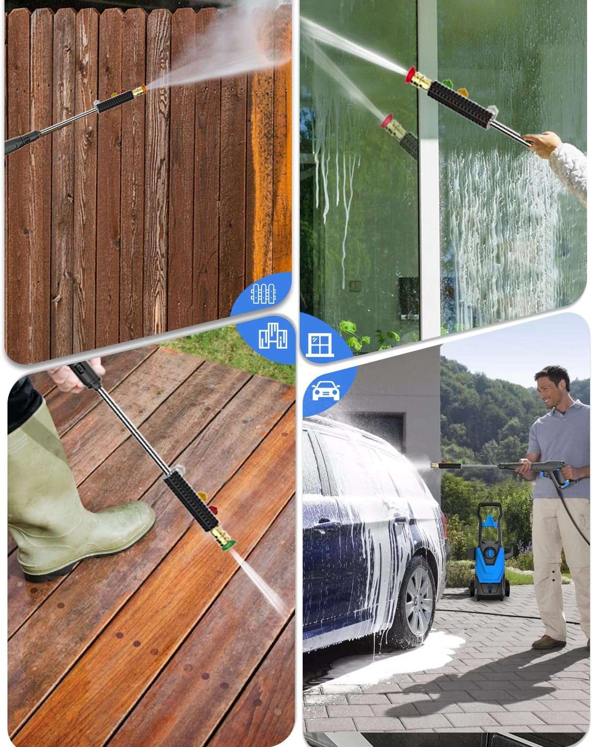 AgiiMan Electric Pressure Washer, 4200PSI Max 2.8 GPM Power Washer Electric Powered with 20FT Hose, 4 Nozzles, Foam Cannon, High Pressure Cleaner Machine - 7