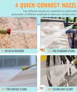 Electric Power Washer 4200PSI 2.5 GPM Pressure Washer with 25 Ft Hose, 4 Quick Connect Nozzles Power Washers Electric Powered Clean Car-Patios - 4