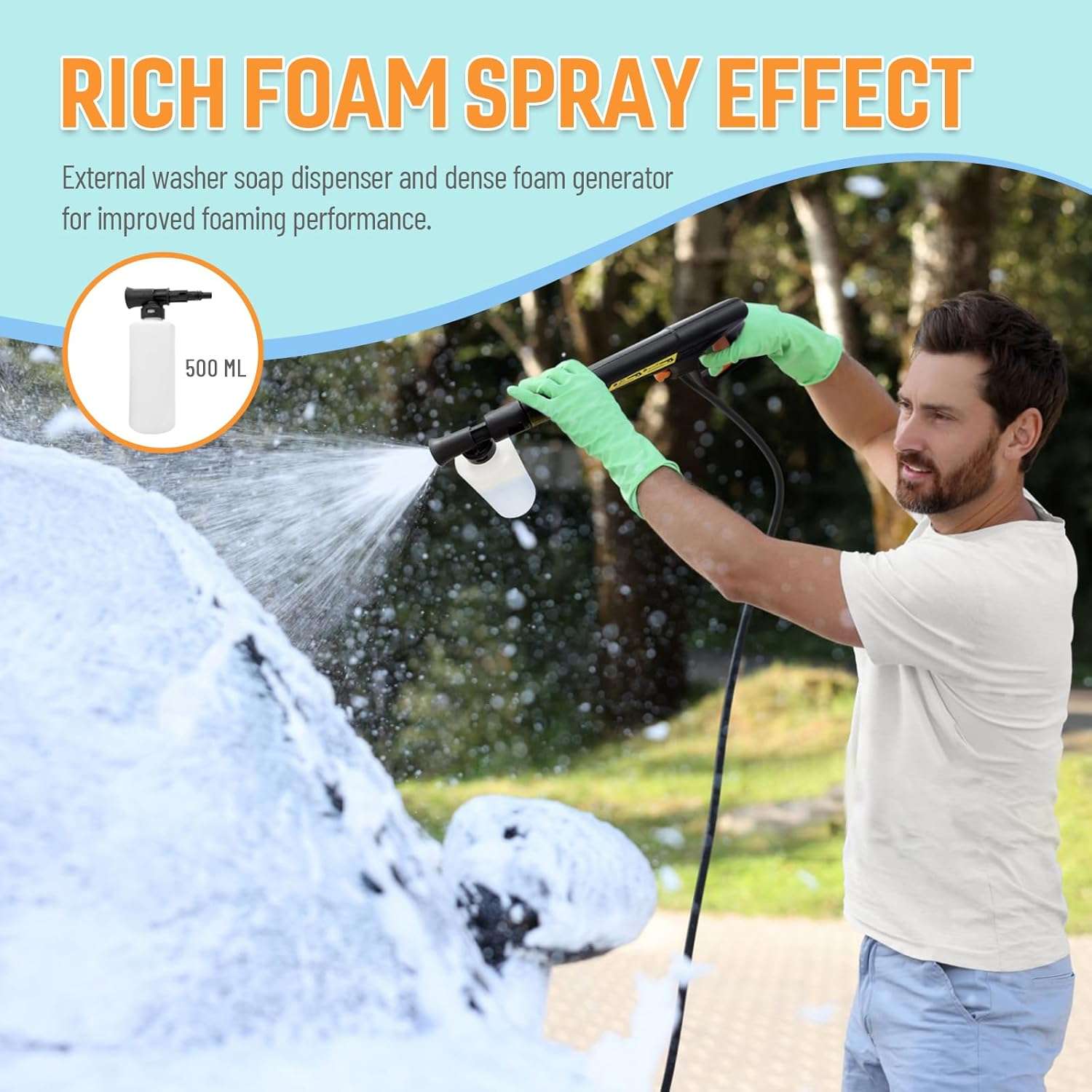 Electric Power Washer 4200PSI 2.5 GPM Pressure Washer with 25 Ft Hose, 4 Quick Connect Nozzles Power Washers Electric Powered Clean Car-Patios - 5