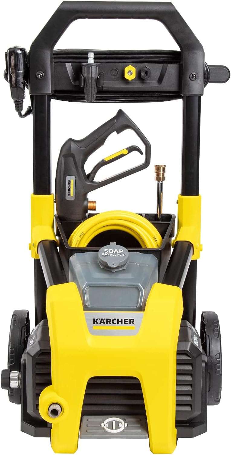 Kärcher K1800PS Max 2250 PSI Electric Pressure Washer with 3 Spray Nozzles - Great for cleaning Cars, Siding, Driveways, Fencing and more - 1.2 GPM - 9