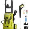 Power Washers Electric Powered - High Pressure Washer for Car Cleaning Machine with Adjustable Spray Nozzle Foam Bottle and Hose Reel 4500 PSI 3.2 GPM, Yellow-Black5 - 1