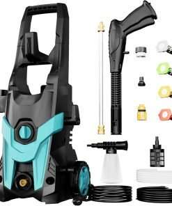 2024 Upgraded Electric Pressure Washer 4200 PSI 2.8 GPM Power Washer with Extra Hose, 23ft Hose 35ft Power Cord, 4 Nozzle and Detergent Tank for Cars, Fences, Patio - 1