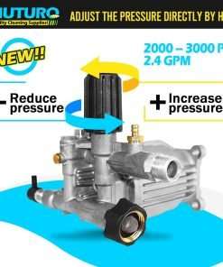 3-4 Shaft Horizontal Pressure Washer Pump, Easy Adjust 2000-3000 PSI, 2.5 GPM, OEM Replacement Pump for Simpson, Honda GC 160, Homelite, and Most Power Washer - 2