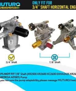 3-4 Shaft Horizontal Pressure Washer Pump, Easy Adjust 2000-3000 PSI, 2.5 GPM, OEM Replacement Pump for Simpson, Honda GC 160, Homelite, and Most Power Washer - 5