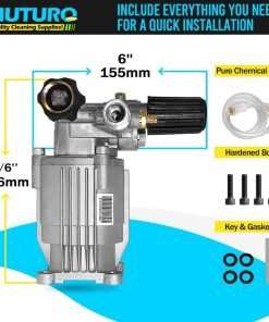 3-4 Shaft Horizontal Pressure Washer Pump, Easy Adjust 2000-3000 PSI, 2.5 GPM, OEM Replacement Pump for Simpson, Honda GC 160, Homelite, and Most Power Washer - 6