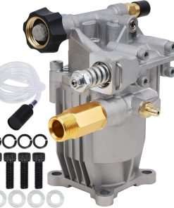 Biswing Pressure Washer Pump, 3-4 Shaft Horizontal Axial Plunger, 3400 PSI Max, 2.5 GPM, Replacement Pumps for Cold Water Gas Power Pressure Washer - 1