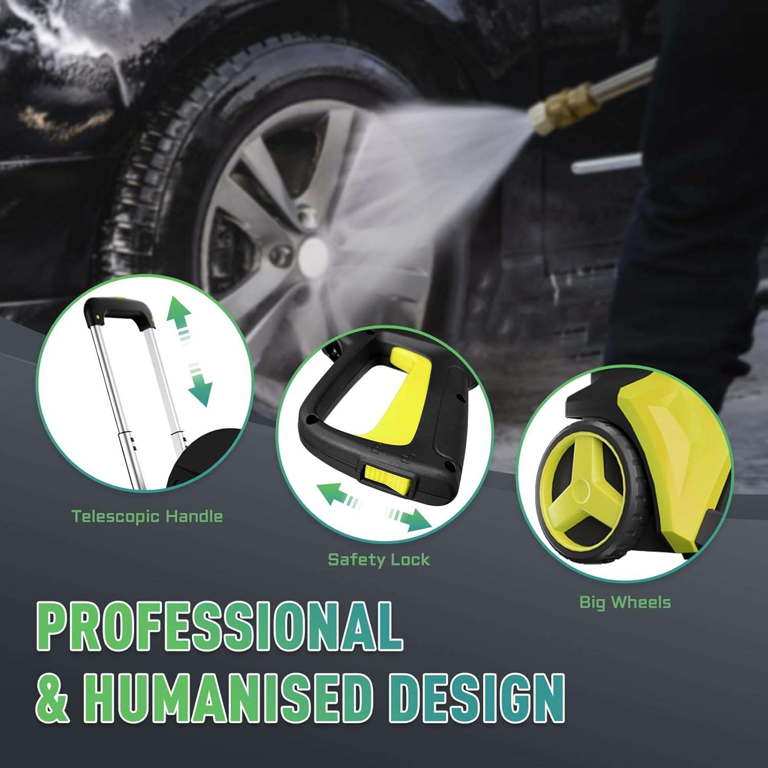 Electric Pressure Washer 4800 PSI 3.5 GPM Power Washer Touch Screen Adjustable Pressure,4 Nozzles and 500ml Foam Cannon Power Washer Cleaning for Patio 4800 PSI - 4
