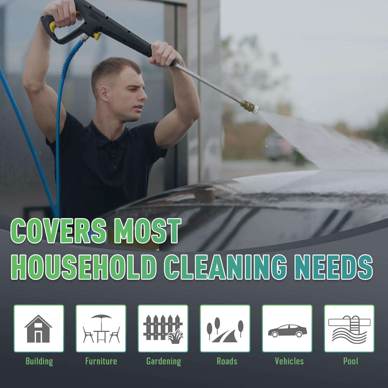 Electric Pressure Washer 4800 PSI 3.5 GPM Power Washer Touch Screen Adjustable Pressure,4 Nozzles and 500ml Foam Cannon Power Washer Cleaning for Patio 4800 PSI - 6
