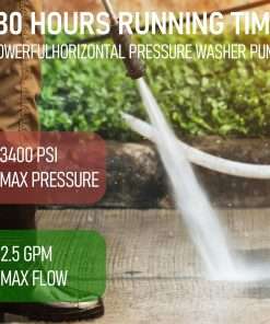 Hourleey 3-4 Shaft Horizontal Pressure Washer Pump, 3400PSI 2.5GPM, Replacement Pump for Power Washer, Power Washer Pump for Gas Washer, Compatible with Simpson, Ryobi, Honda - 5