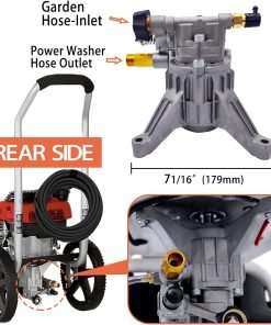 Pressure Washer Pump Replacement, 7-8 Shaft Vertical Pressure Pump, Power Washer Pumps, 2400-2800PSI Pumps Replacement for Pump Pressure Power Washer - 3