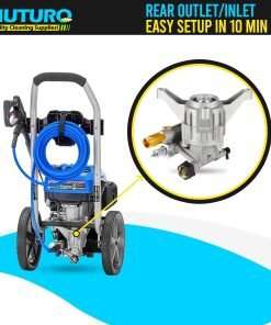 Vertical Pressure Washer Pump 7-8 Shaft, 3000 PSI, 2.5 GPM Replacement Power Washer Pump, Compatible with gcv190, 308653078, Rear facing, M22-14mm Outlet - 6