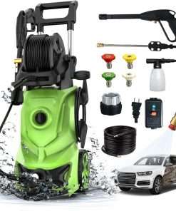 3000 PSI Pressure Washer - 2.6 GPM Portable Electric Power Washer with 4 Different Pressure Nozzles, Foam Cannon Soap Tank for Car Fences Driveway Patio Pool Clean - 1