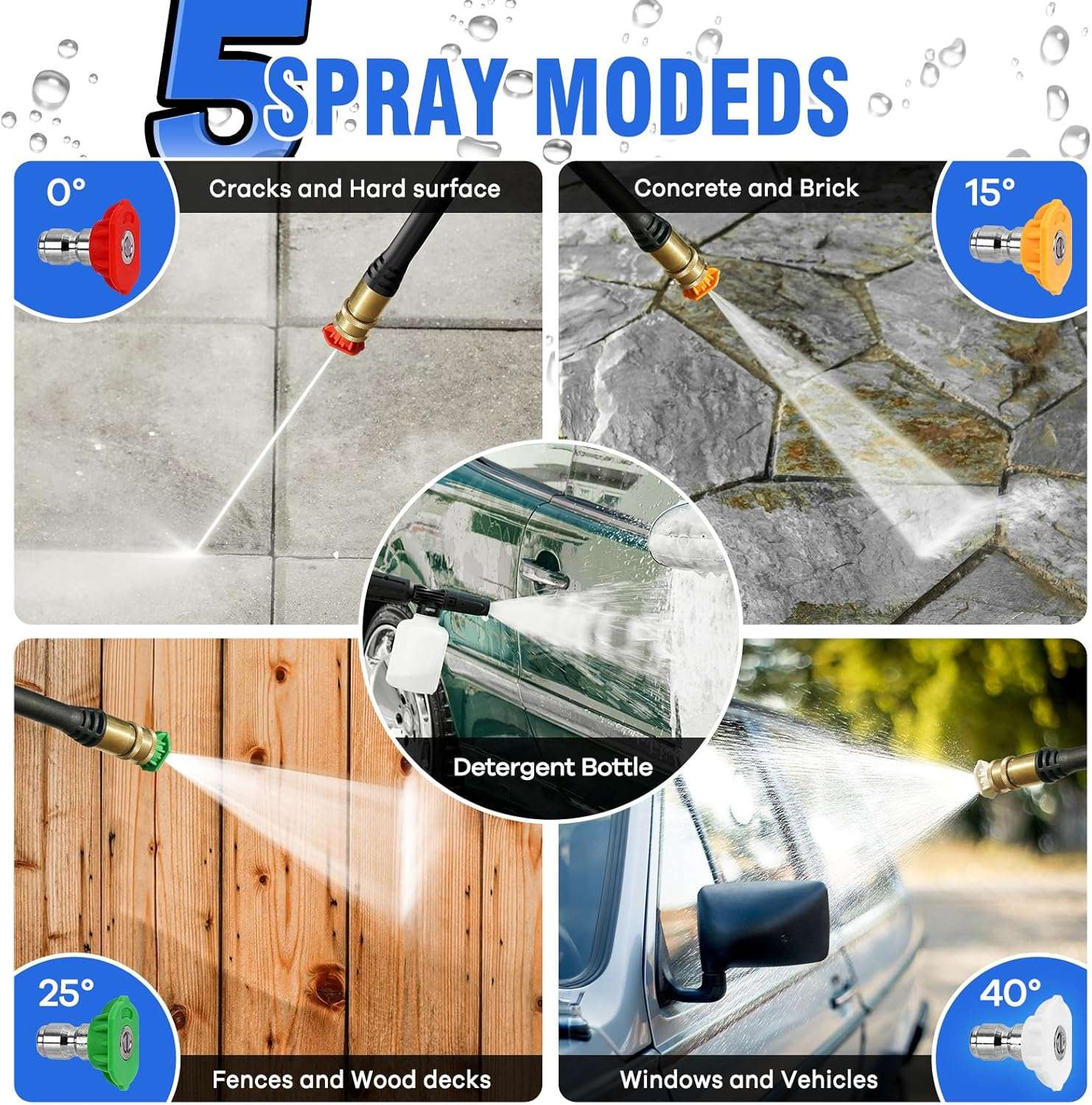 Electric Pressure Washer, 4200 PSI 2.5 GPM Power Washer with 4 Quick Connect Nozzles, High Pressure Cleaning Machine with Foam Cannon for Cars-Fences-Driveways-Patios-Home Cleaning - 3