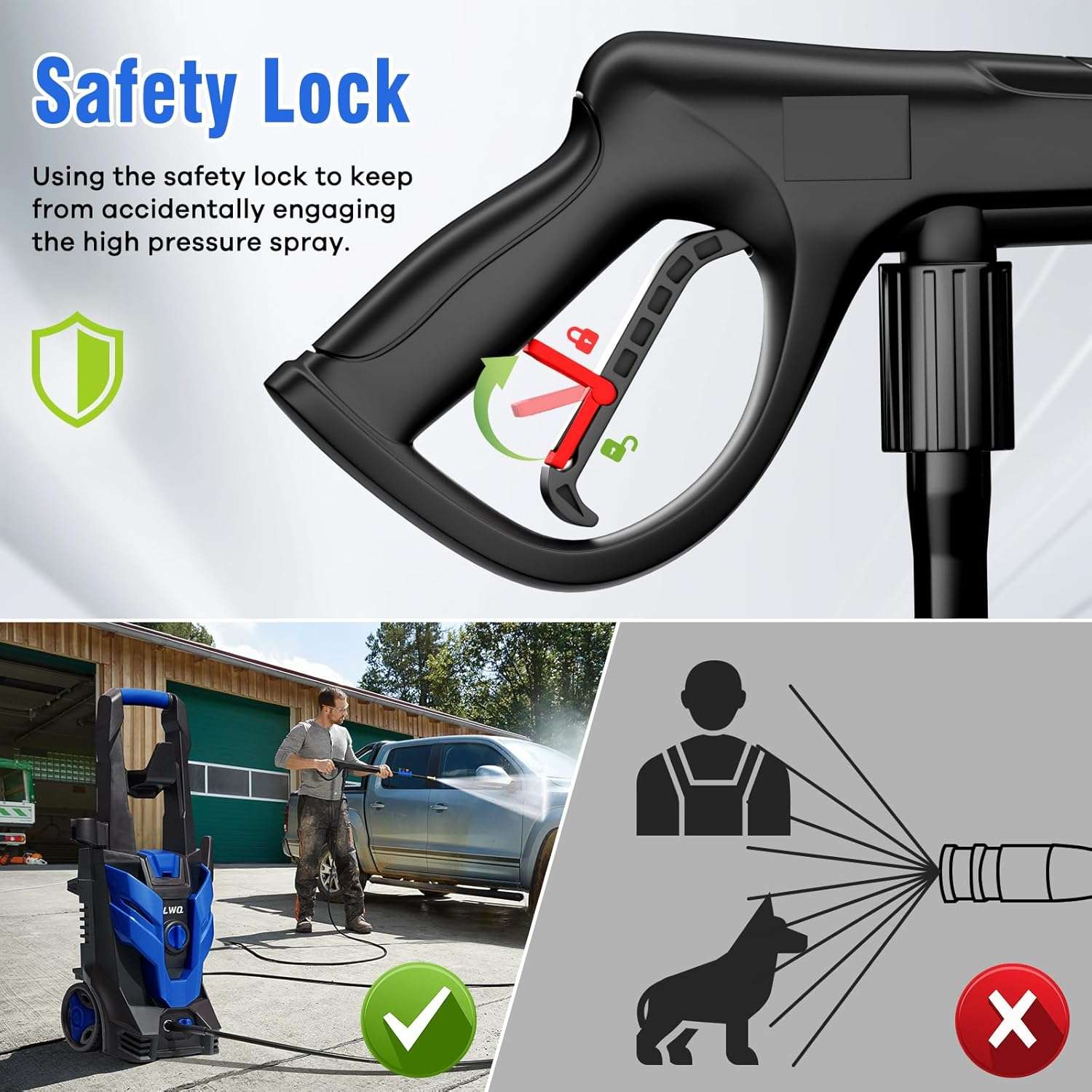 Electric Pressure Washer, 4200 PSI 2.5 GPM Power Washer with 4 Quick Connect Nozzles, High Pressure Cleaning Machine with Foam Cannon for Cars-Fences-Driveways-Patios-Home Cleaning - 5