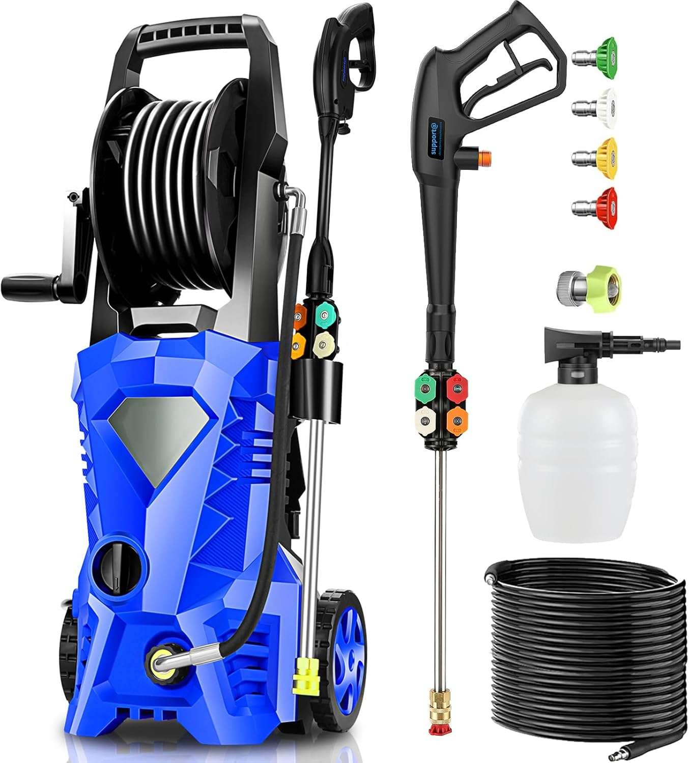 Electric Pressure Washer 4500 PSI 2.8 GPM High Power Washer with 4 Pressure Nozzle and Foam Cannon, powerwashers - 1