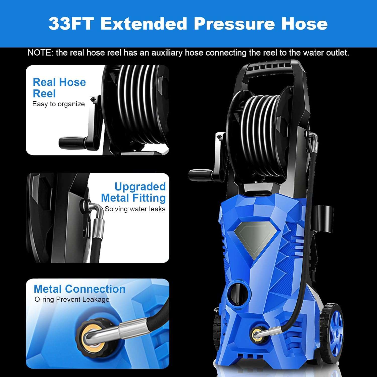 Electric Pressure Washer 4500 PSI 2.8 GPM High Power Washer with 4 Pressure Nozzle and Foam Cannon, powerwashers - 3