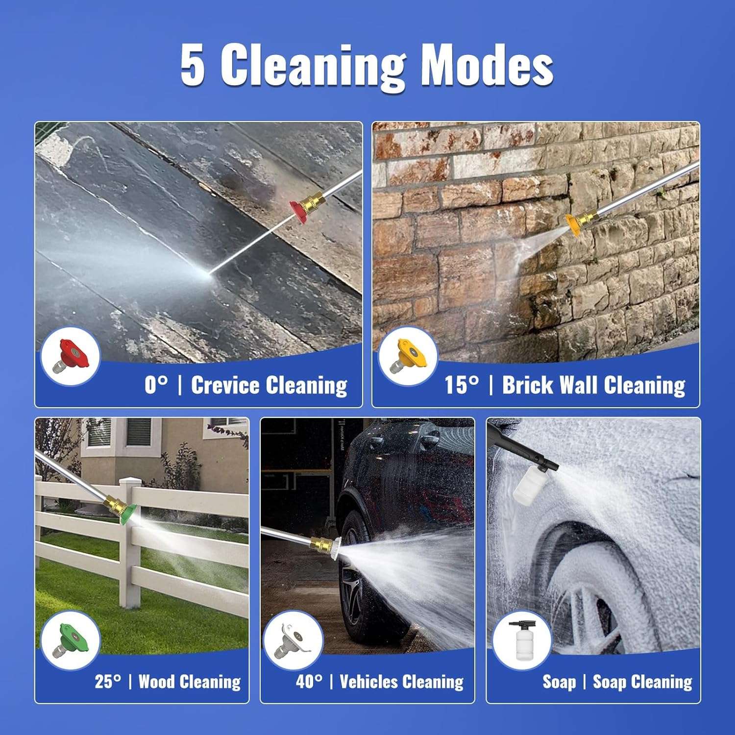Electric Pressure Washer,4800PSI Max 3.2 GPM 20FT Hose,35FT Power Cord 4 Different Tips Foam Cannon Power Washer - 5