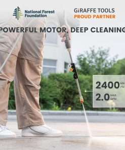 Giraffe Tools Grandfalls Pressure Washer G20 Pro, 2400 PSI 2.0 GPM, Wall Mounted Power Washer with 65FT Hose Reel, 4 Nozzles for Floor-Cars-Fences-Patios, Dark Silver - 6