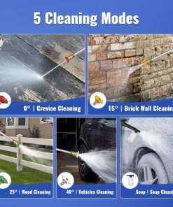 Electric Pressure Washer, 5000PSI Max 3.6 GPM 20FT Hose,35FT Power Cord 4 Different Tips Foam Cannon Power Washer - 4