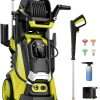 Electric Pressure Washer 5000PSI-Max 3.6GPM Power Washer Touch Screen Adjustable Pressure,4 Nozzles and 500ml Foam Cannon Power Washer Cleaning for Patio Yellow - 1