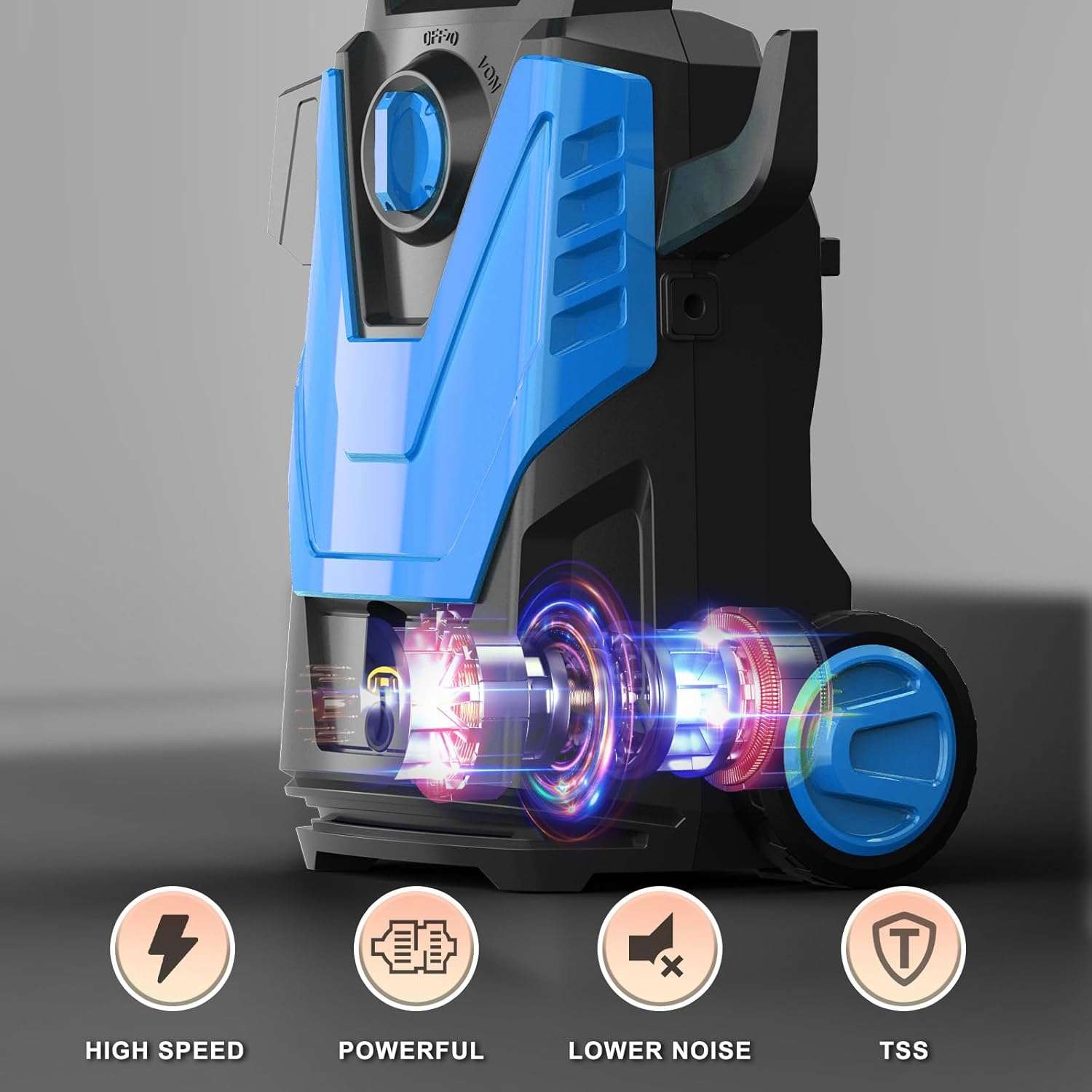 Electric Pressure Washer, Power Washer with Cleaning Range, 4 Nozzles, Foam Cannon, High Pressure Cleaning Machine for Cars - 2