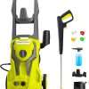 Power Washers Electric Powered 5000PSI-max 3.2GPM High Pressure Washer Car Cleaning Machine with Adjustable Spray Nozzle and Foam Cannon for Home Driveway Patio Deck, Light Yellow - 1
