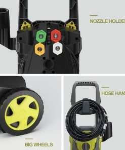 Power Washers Electric Powered 5000PSI-max 3.2GPM High Pressure Washer Car Cleaning Machine with Adjustable Spray Nozzle and Foam Cannon for Home Driveway Patio Deck, Light Yellow - 5