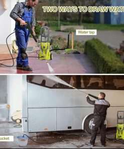 Power Washers Electric Powered 5000PSI-max 3.2GPM High Pressure Washer Car Cleaning Machine with Adjustable Spray Nozzle and Foam Cannon for Home Driveway Patio Deck, Light Yellow - 6