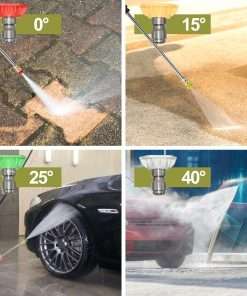 Power Washers Electric Powered 5000PSI-max 3.2GPM High Pressure Washer Car Cleaning Machine with Adjustable Spray Nozzle and Foam Cannon for Home Driveway Patio Deck, Light Yellow - 7