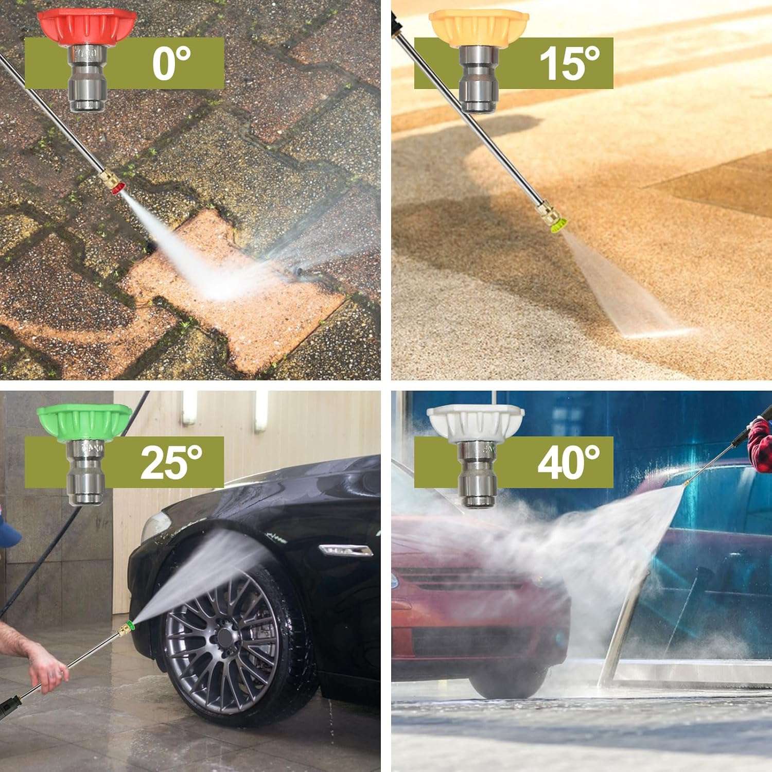 Power Washers Electric Powered 5000PSI-max 3.2GPM High Pressure Washer Car Cleaning Machine with Adjustable Spray Nozzle and Foam Cannon for Home Driveway Patio Deck, Light Yellow - 7