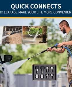 Premium Pressure Washer Quick Connect Kit, M22 Swivel to 3-8 Quick Connect, 3-4 to Quick Release, M22 14mm Quick Connect Pressure Washer Fittings Adapter Set for Patio Cleaning - 7