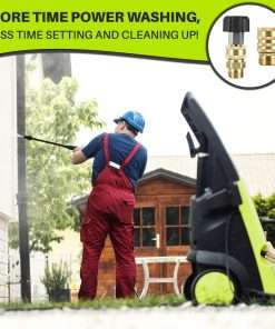 Universal Pressure Washer Quick Connect Adapter Set, M22-14mm to 3-8 Quick Disconnect, 3-4 GHT Quick Release, 5000 PSI - 6