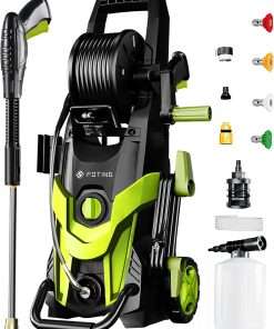 2025Upgraded Electric Pressure Washer, 4500 PSI 3.2 GPM Power Washer with 4 Quick Connect Nozzles, Inlet Hose & Filter&500ml Foam Cannon for Cars-Fences-Driveways-Home Cleaning - 1