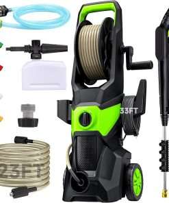 Electric Pressure Washer, 2.5 GPM High Power Washer with 4 Nozzles Set & Foam Cannon, Power Washer for Driveways, Cars, Fences, Decks, Patios, and Outdoor Cleaning - 1