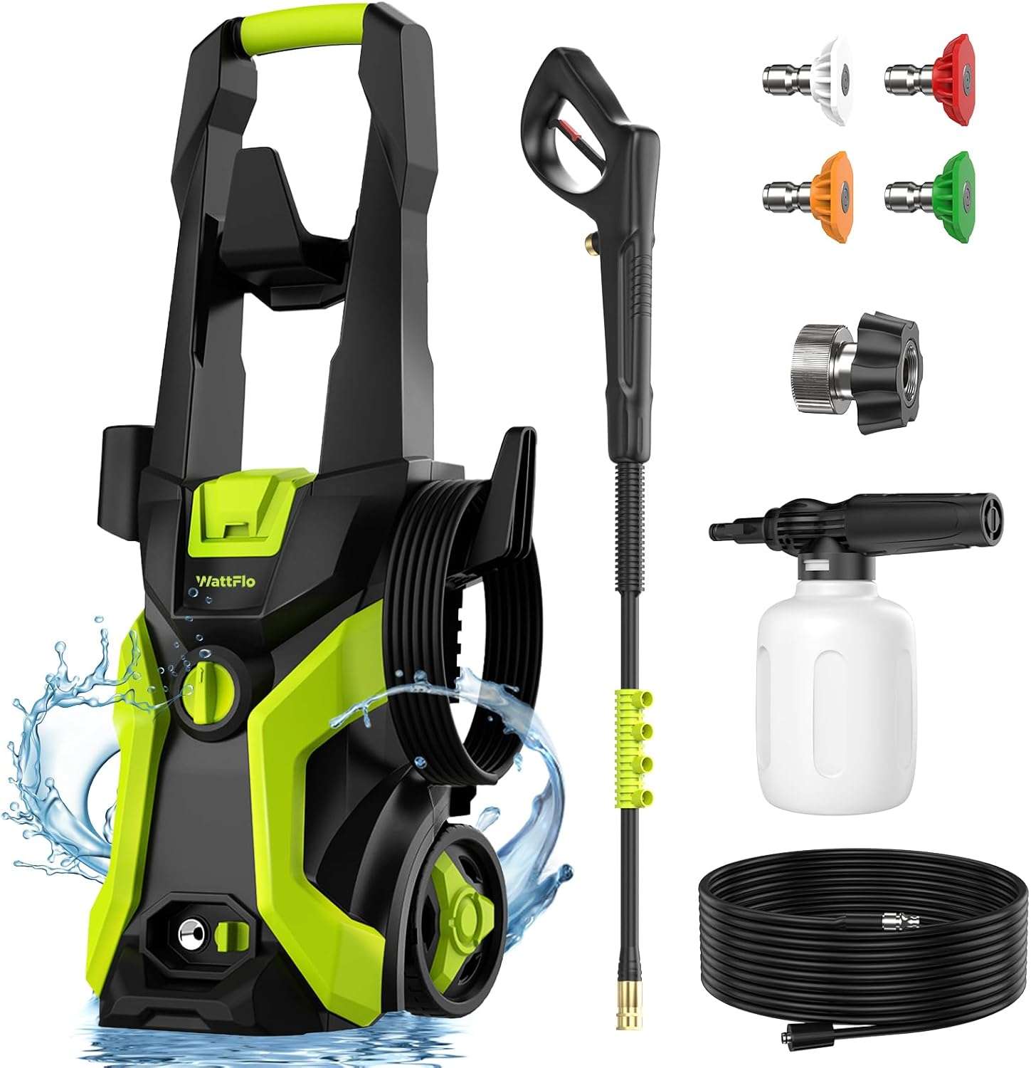 Electric Pressure Washer - 4200 Max PSI, 2.5 GPM Power Washer with 4 Quick-Connect Nozzles, Foam Cannon, 1800 Watt High Pressure Washer for Cars, Decks, Driveways, Home, Patios - 1