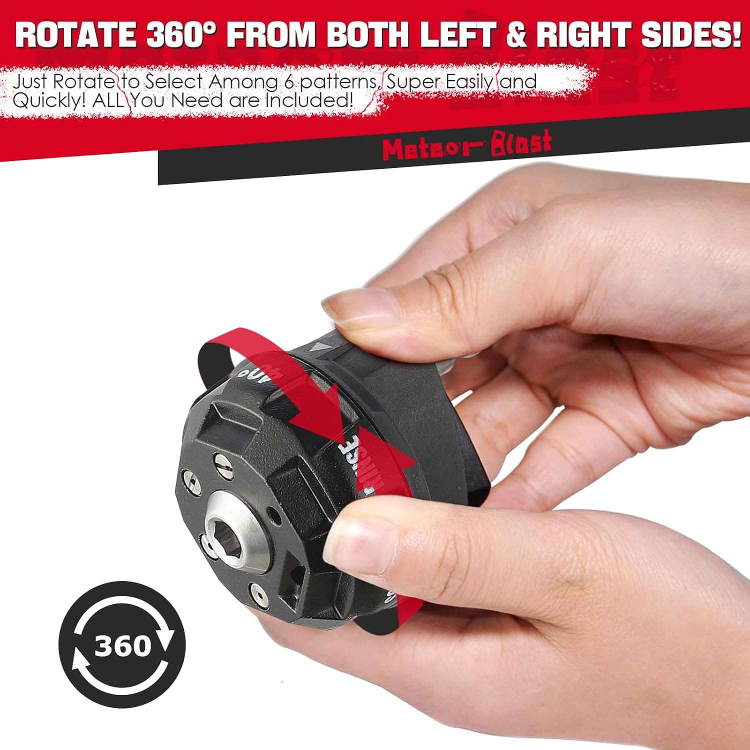 Meteor Blast Pressure Washer Nozzle, 6-in-1 Quick Change over and Adjustable, Power Washer Tips Replacement with 1-4 inch Quick Connector, MAX 4500PSI for Pressure Washer - 4