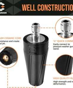 Pressure Washer Turbo Nozzle, 360° Rotating Power Washer Tips, 3400 PSI with 1-4 Quick Connect, 5 Spray Nozzle Tips Replacement For Ryobi, Karcher, Greenworks, and More - 3