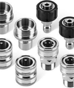 WOJET Pressure Washer Quick Connect Kit, M22 14mm Quick Connect Pressure Washer Fittings, M22 to 3-8 Quick Connect, Pressure Washer Adapter Set, Stainless Steel Hose Adapter - 1
