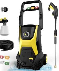 Electric Pressure Washer, 4800PSI Max 3.0 GPM Power Washer with 20FT Hose, 35FT Cord, 4 Nozzles Foam Cannon High Pressure Washer for Car Patio Garden - 1