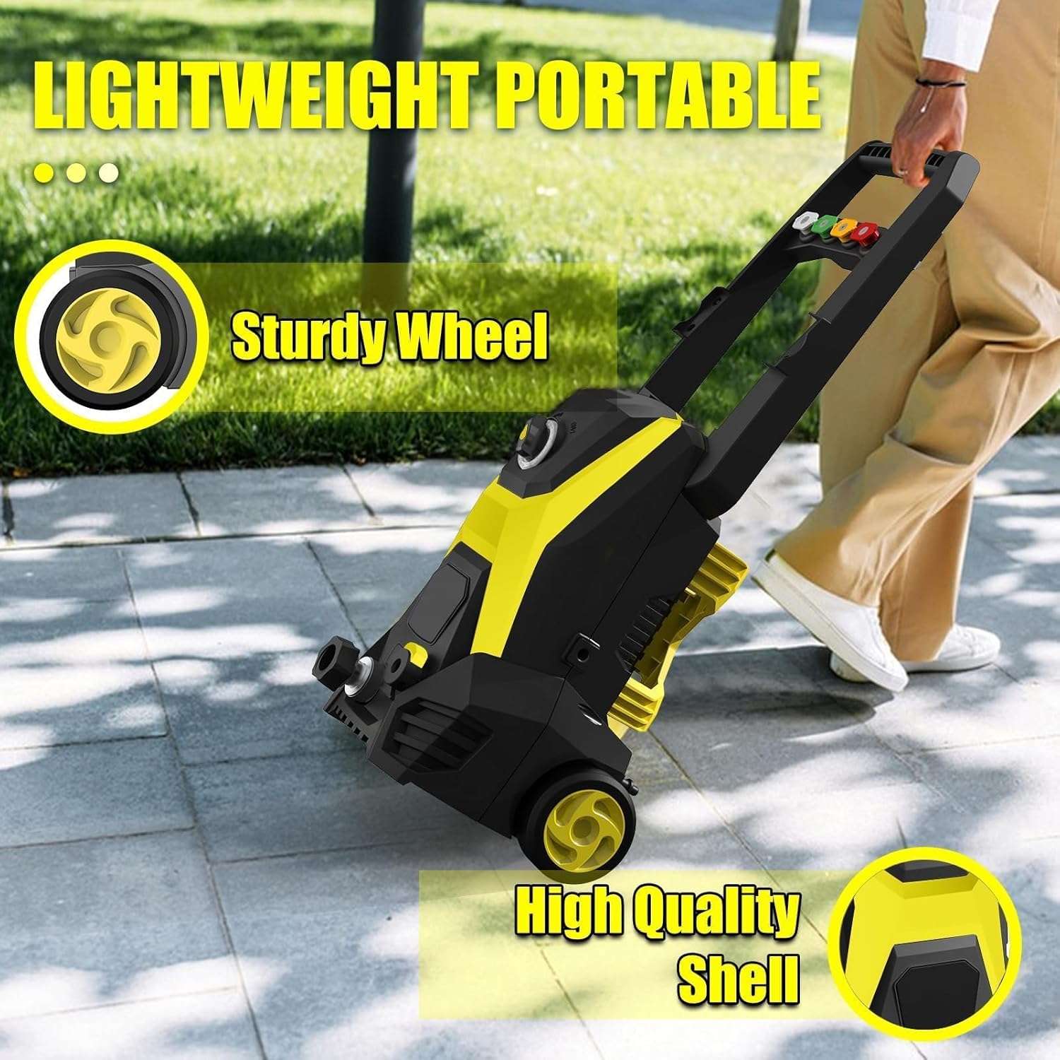 Electric Pressure Washer, 4800PSI Max 3.0 GPM Power Washer with 20FT Hose, 35FT Cord, 4 Nozzles Foam Cannon High Pressure Washer for Car Patio Garden - 6