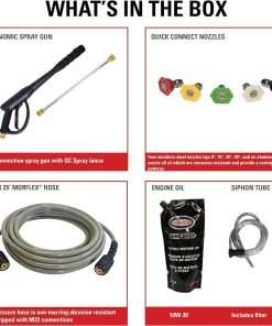 Simpson 61014 3500 PSI at 2.5 GPM Honda GX200 with AAA AX300 Axial Cam Pump Cold Water Professional Gas Pressure Washer PS61002-S - 4