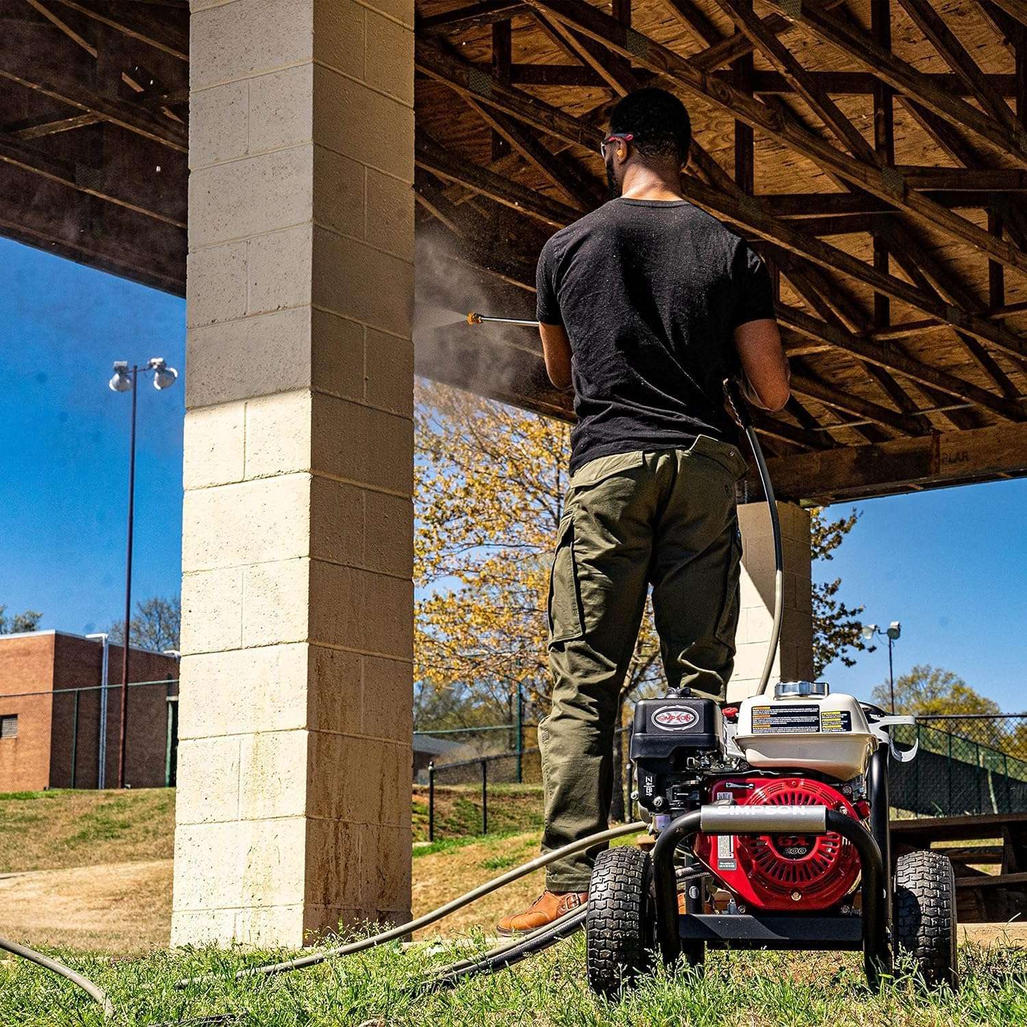 Simpson 61014 3500 PSI at 2.5 GPM Honda GX200 with AAA AX300 Axial Cam Pump Cold Water Professional Gas Pressure Washer PS61002-S - 8