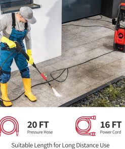 Electric Pressure Washer, 2.5 GPM Power Washer with 4 Quick Connect Nozzles & Foam Cannon, Portable High Pressure Washer Cleaning Machine for Cars Fences Driveways Patios - 6