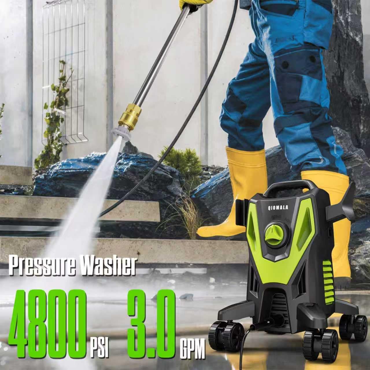Pressure Washer, High Pressure Cleaning Machine with Foam Cannon, 4 Quick Connect Nozzles for Car-Garage-Patio Home Cleaning - 2