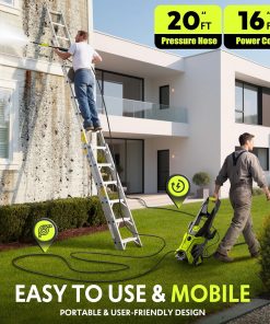 Power washers for Home, Home Cleaning, 4 Quick-Connect Nozzles & Adjustable Soap Tank Washers for Cars, Driveways, Patios, Fences - 4