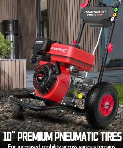 PowerSmart Gas Pressure Washer 3400 PSI, 2.5 GPM Gas Powered Pressure Washer, 212CC Engine, 10 Wheels, 5 Nozzles for Patio, Car, Driveway, Fence & Home Cleaning - 3