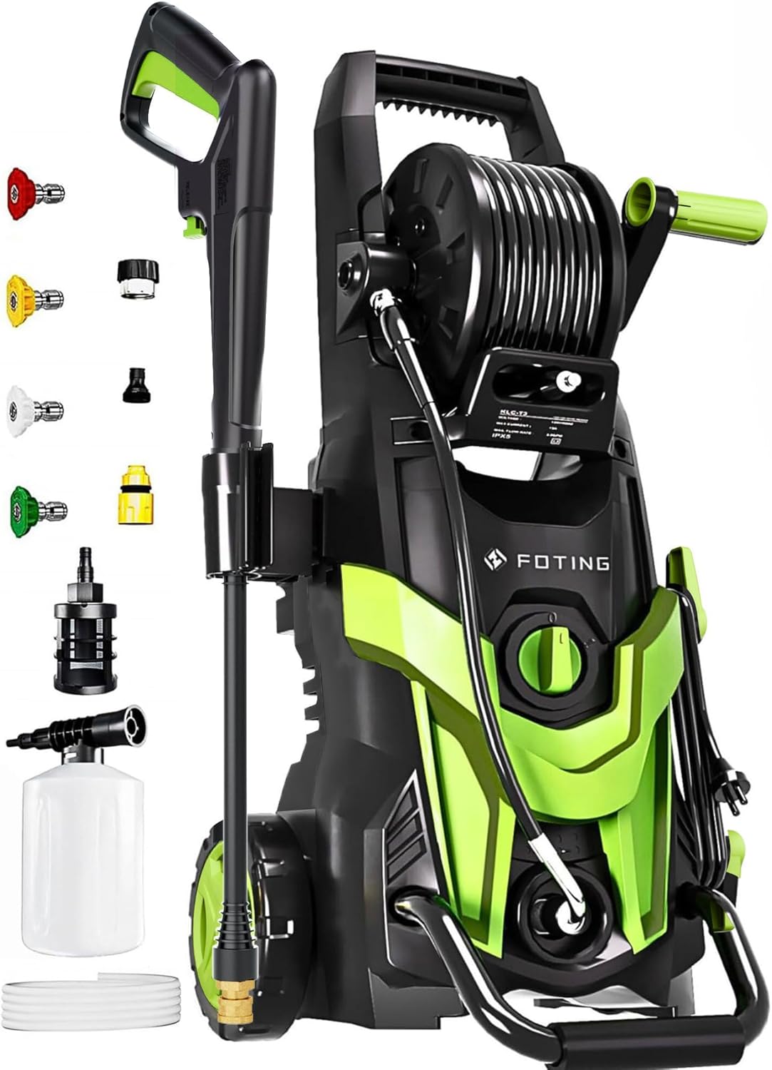 Pressure Power Washer 4500PSI with 4 Quick Connect Nozzles,Inlet Hose & Filter, Foam Cannon for Cars-Fences-Driveways-Patios-Home Cleaning - 1
