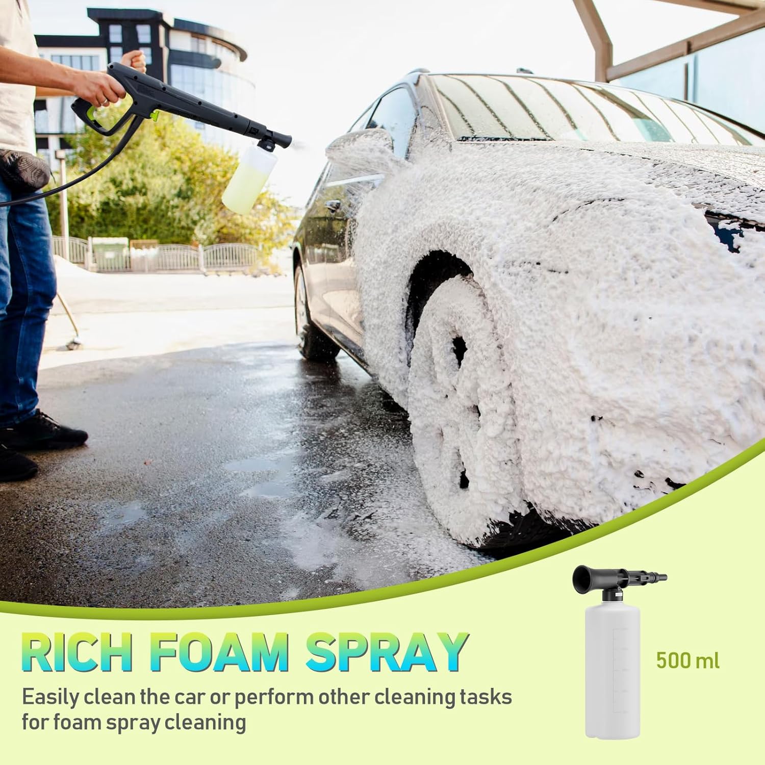Pressure Washer Power Washers with Touch Screen, 5000PSIIMAX, High Pressure Cleaning Machine with 4 Quick Connect Nozzles and Foam Cannon for Cars Driveways Patios Fences - 4