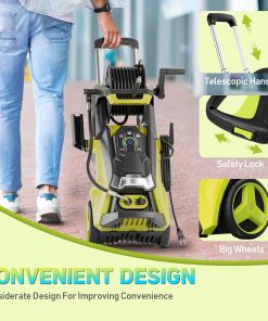 Pressure Washer Power Washers with Touch Screen, 5000PSIIMAX, High Pressure Cleaning Machine with 4 Quick Connect Nozzles and Foam Cannon for Cars Driveways Patios Fences - 5