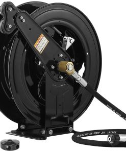 JOEJET Auto-Retractable Pressure Washer Hose Reel, 50FT x 3-8 Heavy Duty Steel Power Washer Hose Reel Dual Arm, 4000 PSI - 1